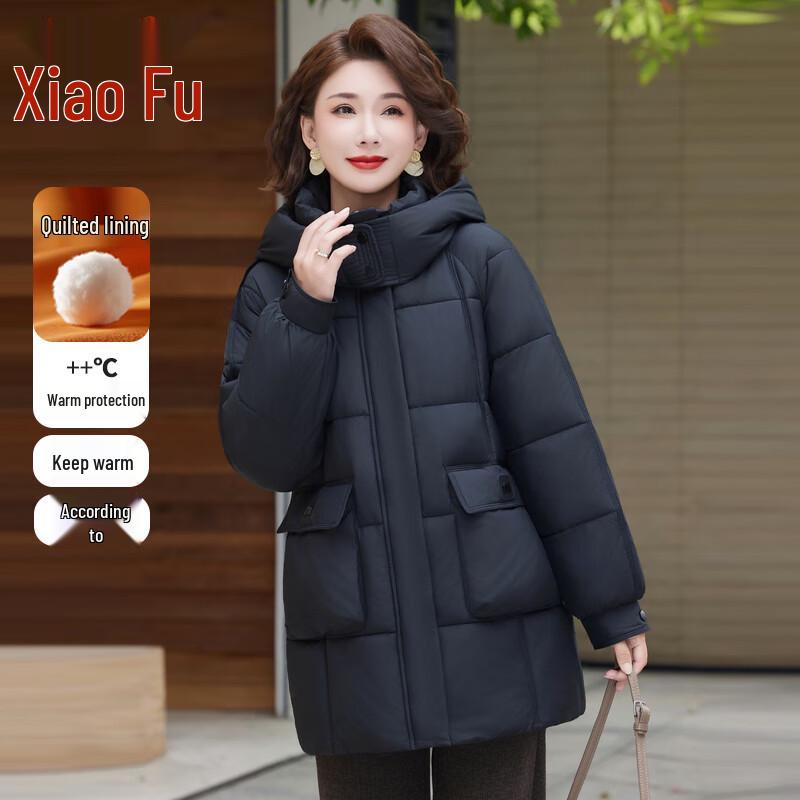 Women's Mid-Length Loose Hooded Padded Winter Jacket