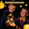 Kürbis-Themen-Spieluhr Gruselige Halloween-Kürbislichter Dekorative Zubehörteile für Türeingänge Schreibtisch Zimmer Schulbüros Wohnheim