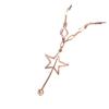 Color Gold French Hollow Star Set Chain Bead Pendant Mori-Plated Rose Gold Exquisite Necklace