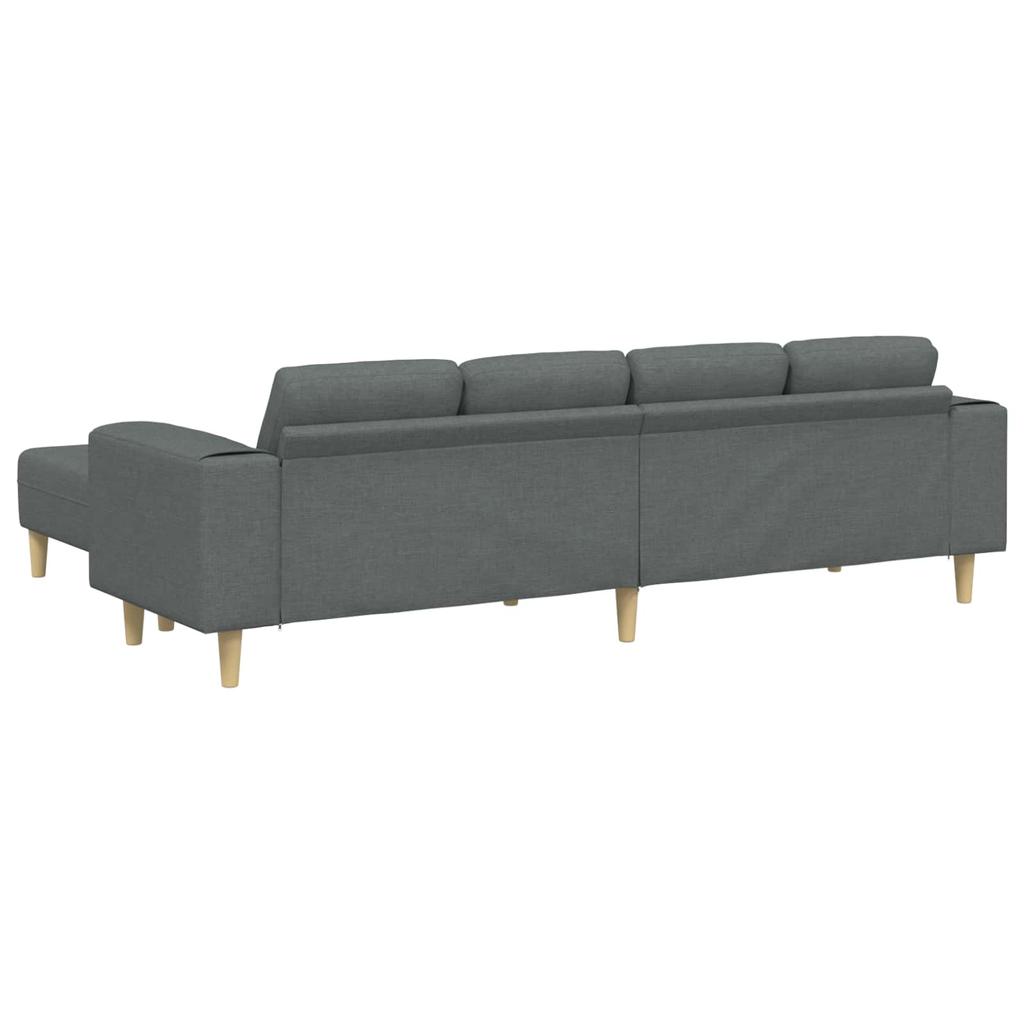 Living Room Sofa 3 pcs Dark Gray Polyester