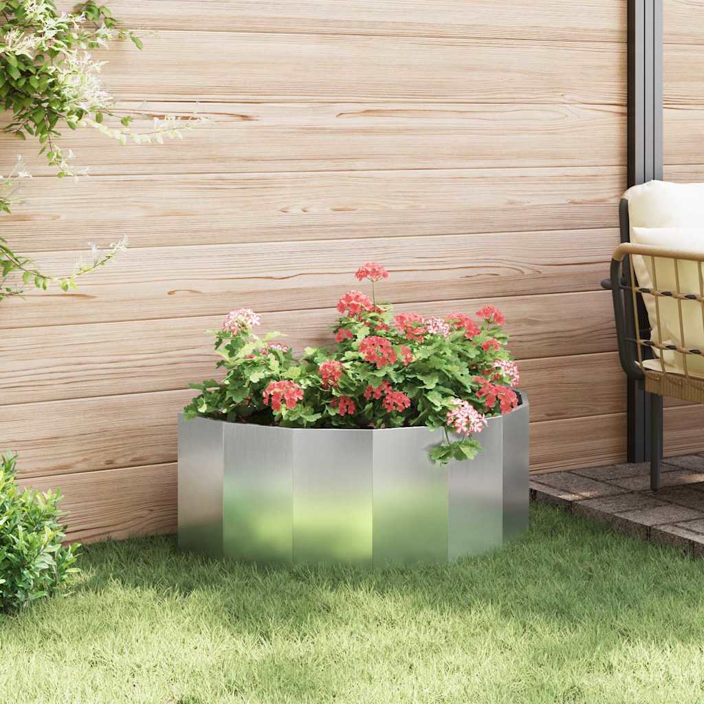 Plant Pot Silver 90 X 45 X 35 Cm Galvanized Steel