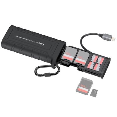 VRIG A0142 Leitor de Cartão de Memória 2 em 1 Caixa de Armazenamento Leitor de Cartão SD/TF de Alta Velocidade 312MB/s Estojo de Transporte