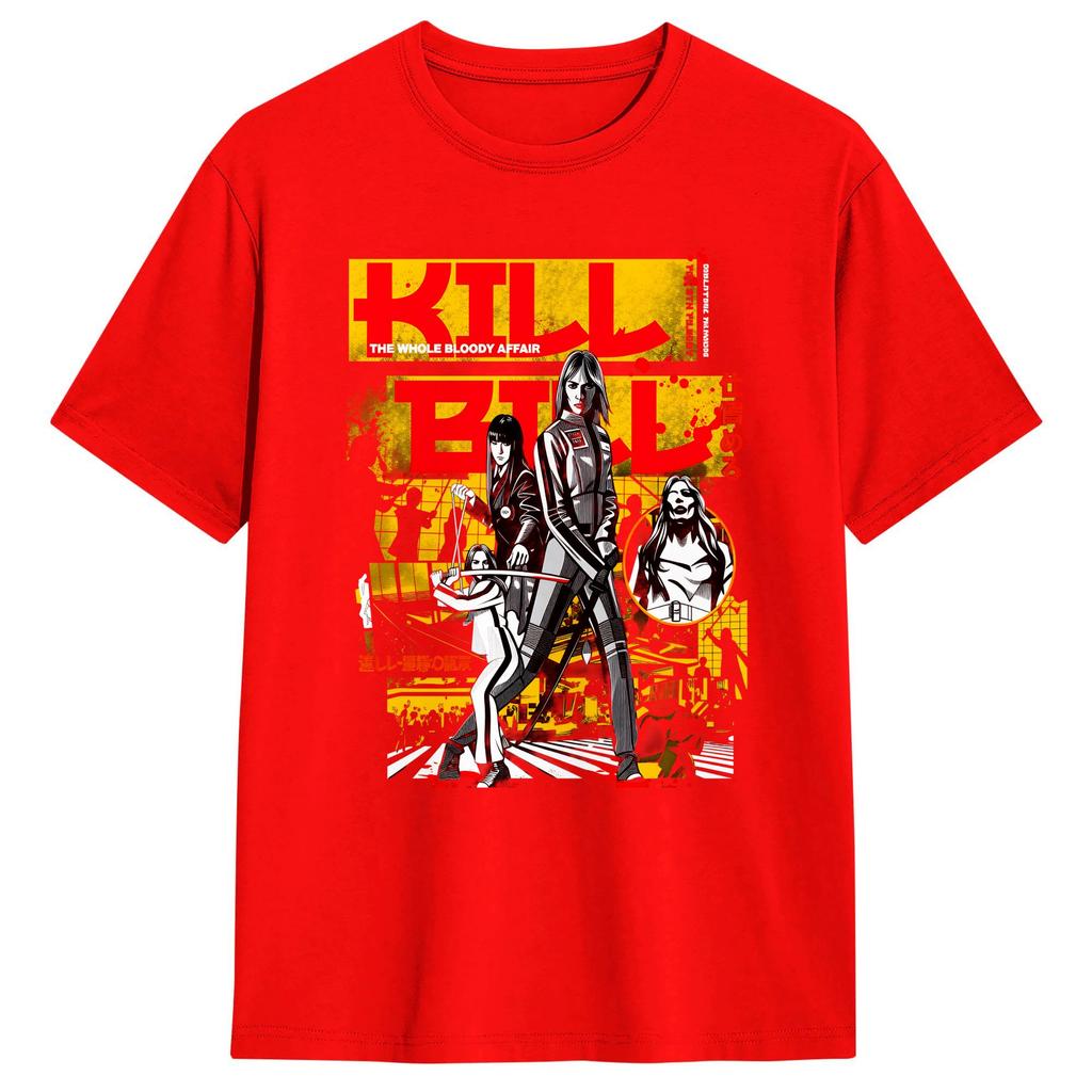 KILL BILL THE WHOLE BLOODY DROP Pure Cotton TShirts Trendy Cool Tee Shirt for Unisexs Summer Y2K Basic Print Short Sleeve Tees