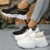 Mesh White Running Sneakers, Breathable Women's Thick-soled Fashionable Lace-up Casual Shoes