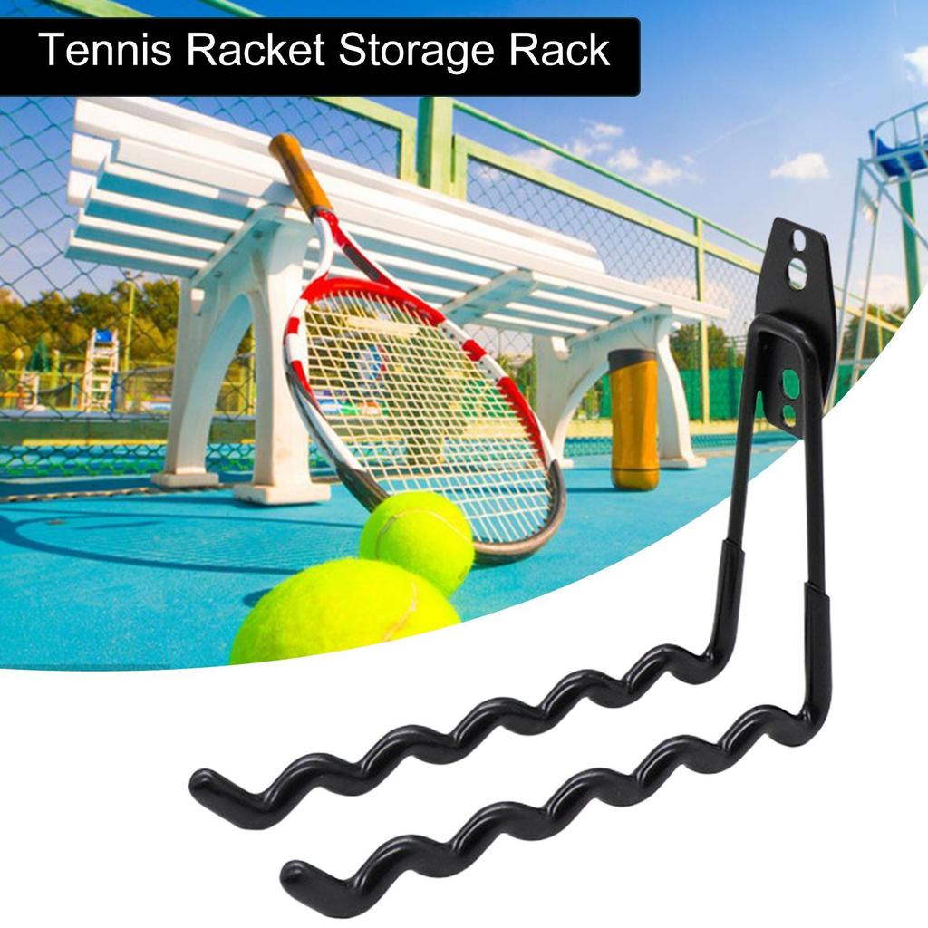 Wall Mounted Racket Holder Tennis Racket Holder Badminton Racket Holder Wall Hook Storage Holds Multiple Racquets Rack