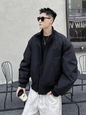 Men's Trendy Stand Collar Cotton Bomber Jacket - Winter Casual Outerwear