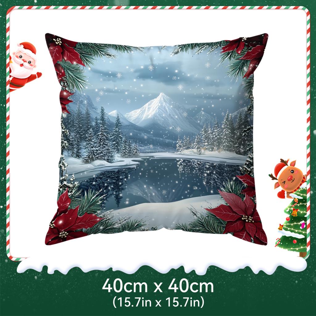 Winter Snow Scenery Pillowcase Printed Polyester 40/45/50Cm Throw Pillowcover Decorative Sofa Cushion Pillowslip Home Decor