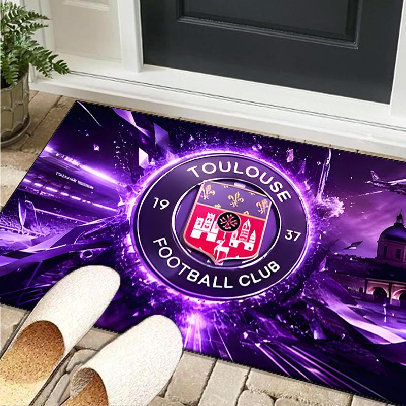 1PC Rug Toul-ouse Crest Design Carpet, Chair Rug,Area Rug for Office Bedroom Living Rooms Bedroom, Doormat Decor Christmas Fan Gifts