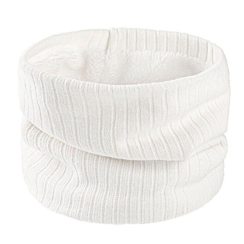 Knitted Windproof Circle Loop Scarves Neck Warmer Fleece Lined Scarf Winter Neck Gaiter