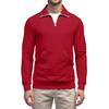 Men's Casual Long-Sleeved Collared Quarter-Zip Sweatshirt