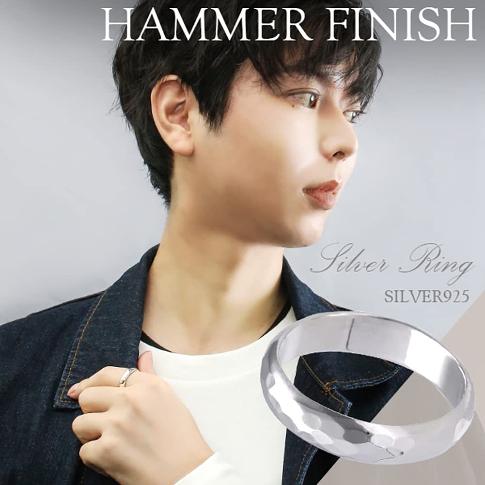 Shinjuku Gin No Kura Hammered Round Silver 925 5mm Size Hammered Design Ring, Wide, 31, Simple, Modern, Stylish, Casual, Thin,