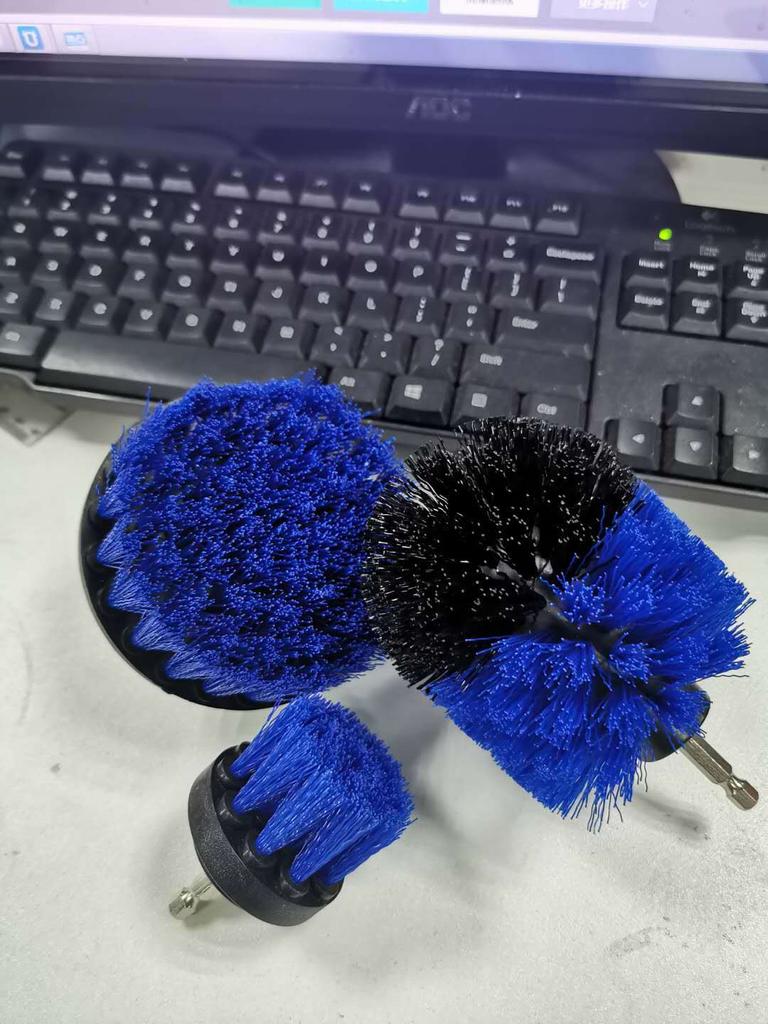 2/3.5/4'' Brosse à récurer électrique Tige d'extension de perceuse Nettoyant tout usage Outil de brosse de détail de voiture Ensemble de brosses de jante Nettoyage de voiture
