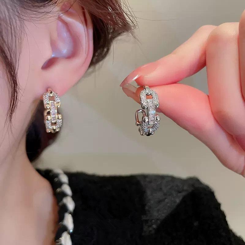 Orecchini magnetici per la perdita di peso dimagranti linfatici per le donne Orecchini di drenaggio linfatico con strass scintillanti pendenti in pietra di quarzo