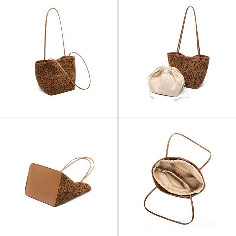 Bag niche women's fashion new shoulder bag leopard print retro style commuter high sense underarm tote bag