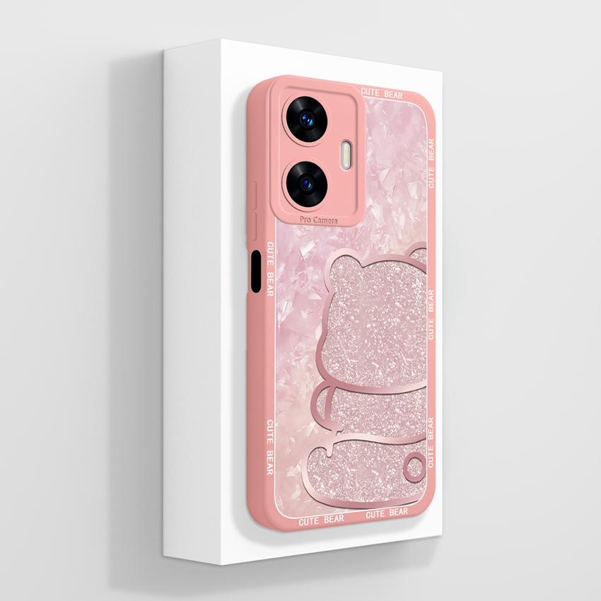 Beautiful Love Heart Phone Covers For Realme C55 C35 C25 C20 C15 C11 C21Y C25Y Soft Liquid Silicone Bumper Anti Drop Protection Case For Realme Casing