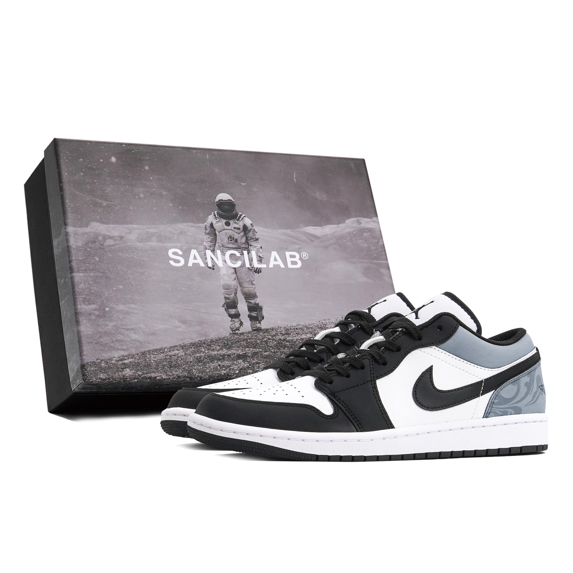 

Jordan Air Jordan 1 Third Lab, Xingji Exploration Low top Vintage Basketball Shoes Men s Gray 553558-132(TeamP-) 44