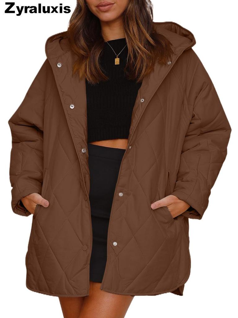 Casaco de Inverno Feminino Ins Casual Acolchoado Com Capuz Leve para Mulheres