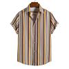 Camicia Casual da Uomo a Maniche Corte a Righe Primavera 2025