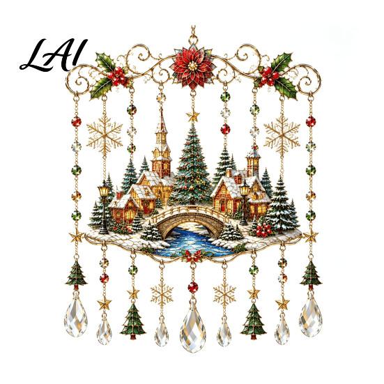 Light Catching Ornaments for Fireplace Christmas Wind Chime Acrylic Sun Catcher Outdoor Garden Patio Elegant Decorations Festivals Decor Hanging