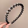 Pearl Braided Tools Hairband Rhinestone Hair Toothed Headband  Hair Styling Accessory