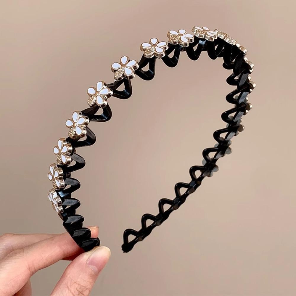 Pearl Braided Tools Hairband Rhinestone Hair Toothed Headband Hair Styling Accessory