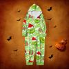 Fashion Printed Family Matching Hooded Long Sleeved Zippered Hooded  Jumpsuit Set