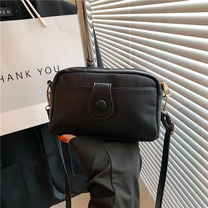

Candy Color Korean Style Soft Surface 2023 Fashion Winter Casual Solid Color Single Shoulder Crossbody Small Square Bag Women Black чёрный