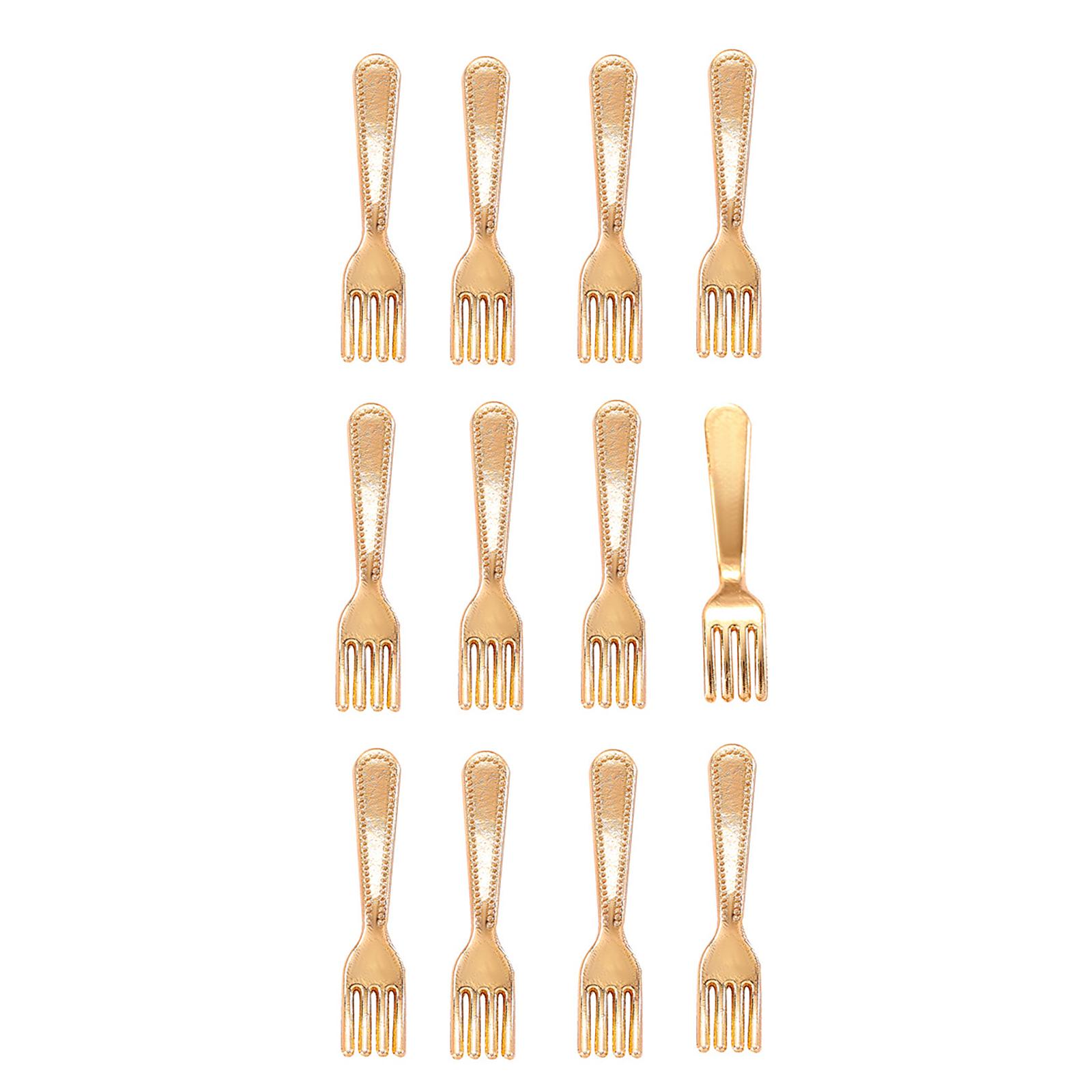 

1:12 Scale Tableware Ложка Вилка Ножи Ролевые игры Детская столовая посуда Кухня Реалистичные кукольные домики Кулинарные столовые приборы 4