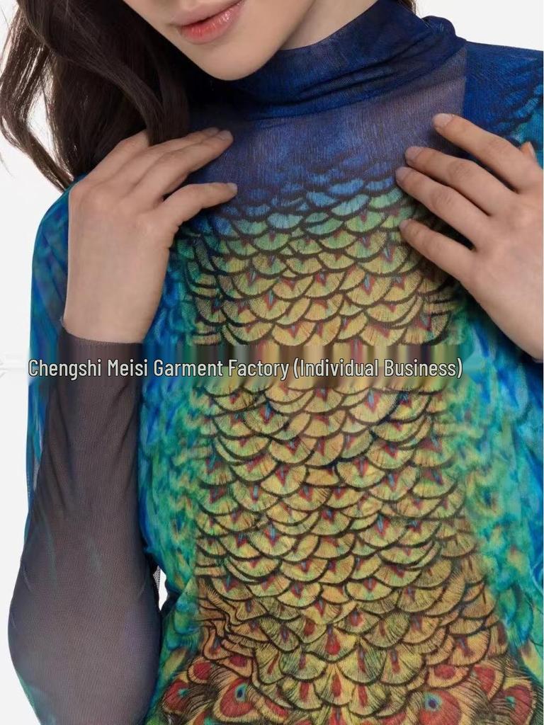 Set Costume da Bagno Pavone: Costumi Interi e Due Pezzi con Protezione Solare, Maniche Lunghe e Gonna in Rete