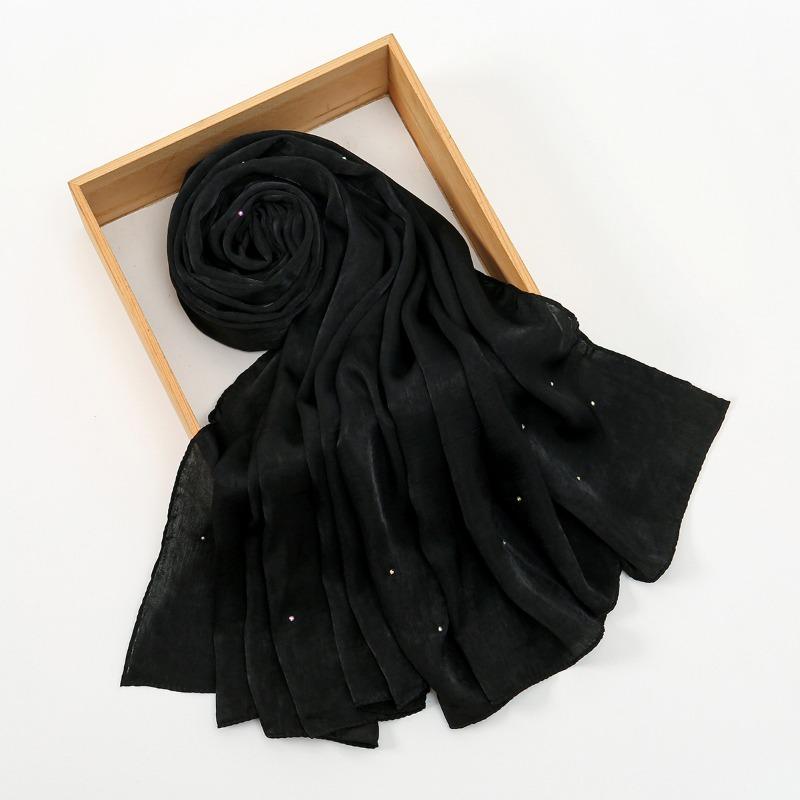 Hot-selling New Mulberry Silk Colored Diamond Versatile Women's Scarf Fashionable Long Thin Breathable Bag Head Long Scarf