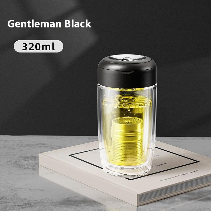 

Gianxi Double-Layer Glass Cup Magnetic Suction Tea Water Cup For Men Tea Drinking Portable Magnetic Tea Water Separation Cup 320-400ml