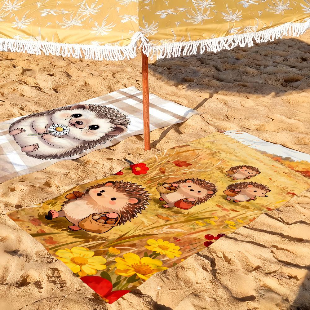 Fashion print Hedgehog Towel Drying Bath Towel Applicable To Light Swimming Camping Yoga Beach Out