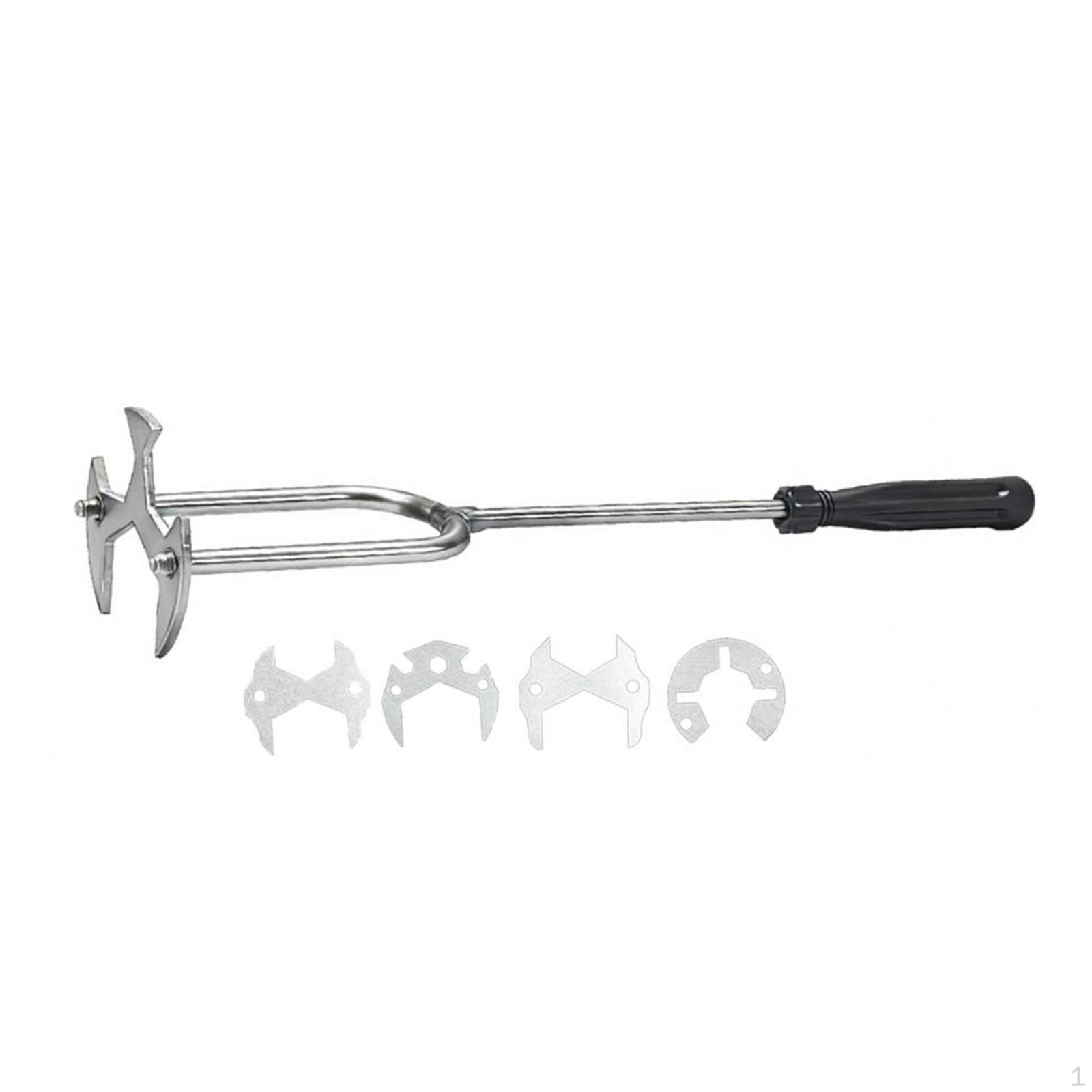 Sink Wrench Basin Plumbing Tool Stainless Steel Material Suitable for Bathroom with 5 Heads