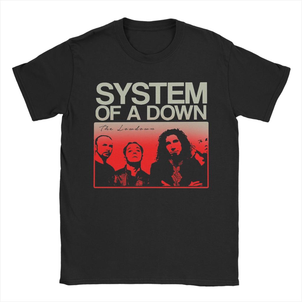 Novelty Punk Rock Band System Of A Down Tshirt Unisex Round Neck Short Sleeve Clothing  Cotton Summer Top Tee