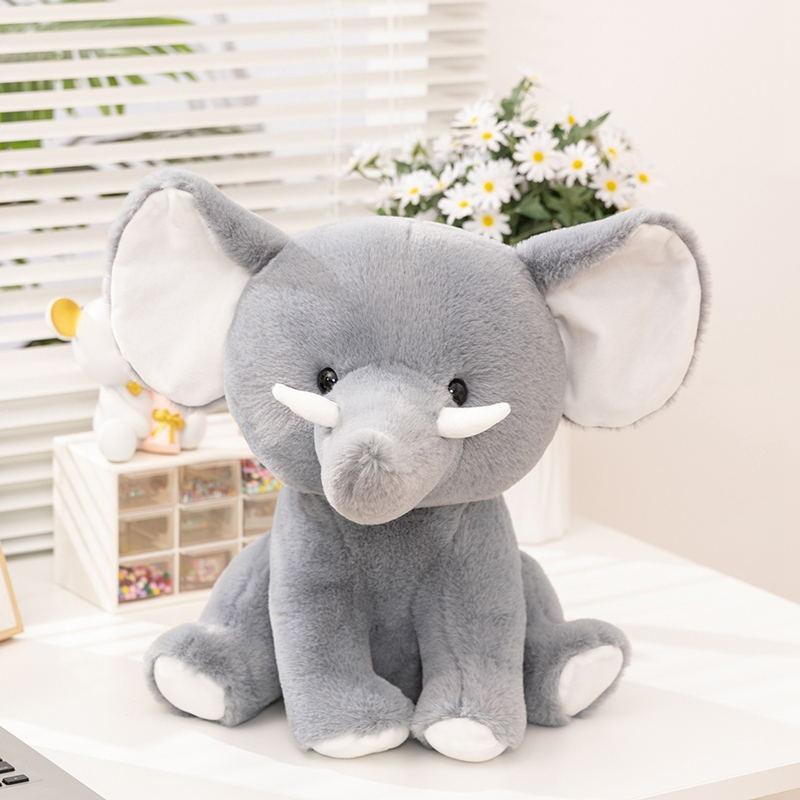 Cartoon Cute Sitting Posture Cute Teeth Elephant Doll Plush Toy Doll Children Sleep Comfort Pillow Doll Gift