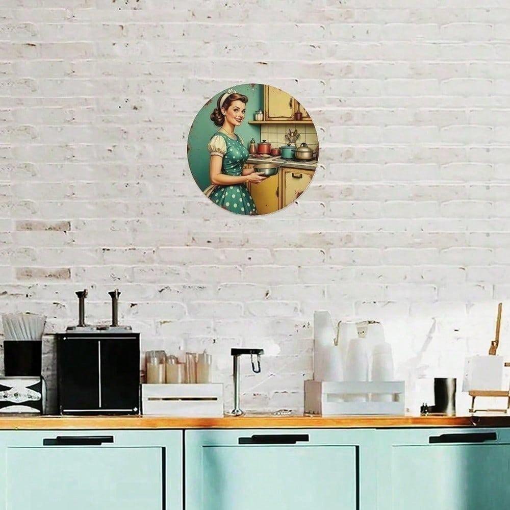 Vintage Round Tin Sign 8x8 Inch Retro Metal Art for Cafe Garden Bar Weatherproof Wall Decor