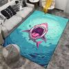 Fierce Shark Printed Rug, Ocean Style Home Decor Suitable for use as an anti-slip game mat for living room and bedroom sofas
