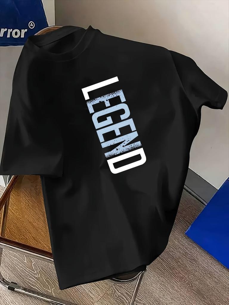 Vertical Legend Gradient Print on Premium 100 Cotton Unisexs T Shirt Perfect for Summer Casual Streetwear