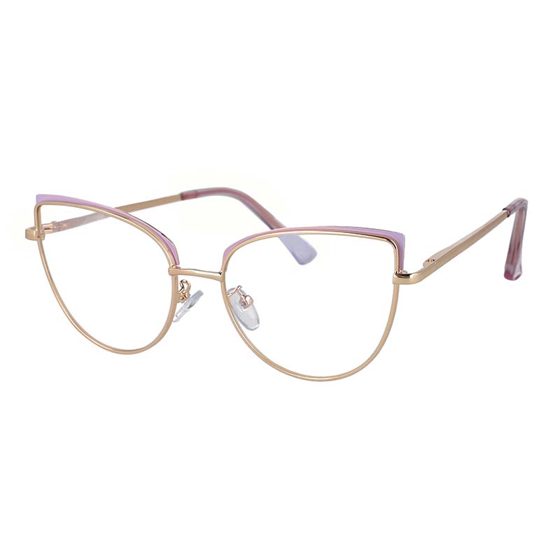 53101 Cat Eye Anti Blue Metal Brand Glasses Frames Women Optical Fashion Computer Eyeglasses