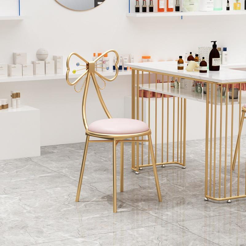 Princess Butterfly Makeup Chair with Detachable Backrest - Ideal for Small Apartment Bedrooms and Vanity Spaces