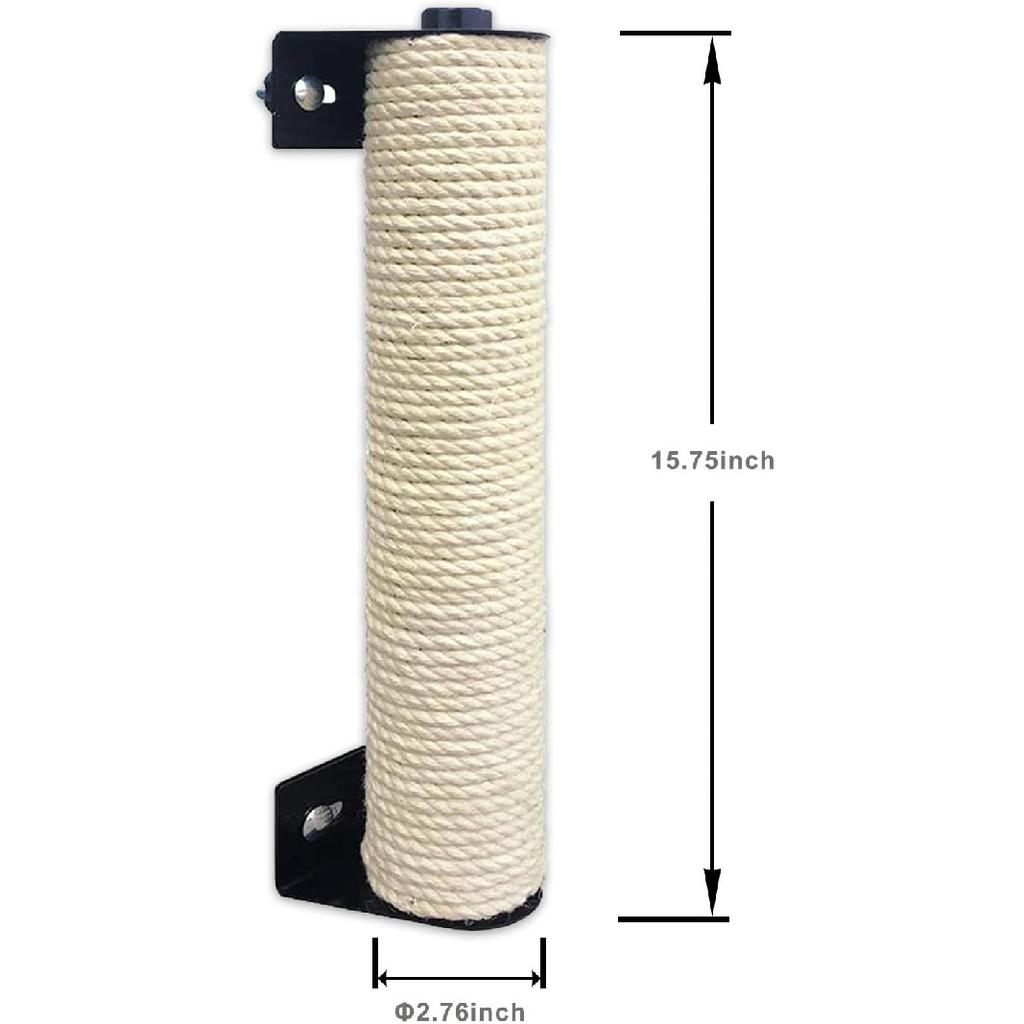 Cat Scratching Post Cage Mounted Cat Scratcher Space-Saving Sisal Scratch Post for Cat Grinding Claws Scratching and Climbing