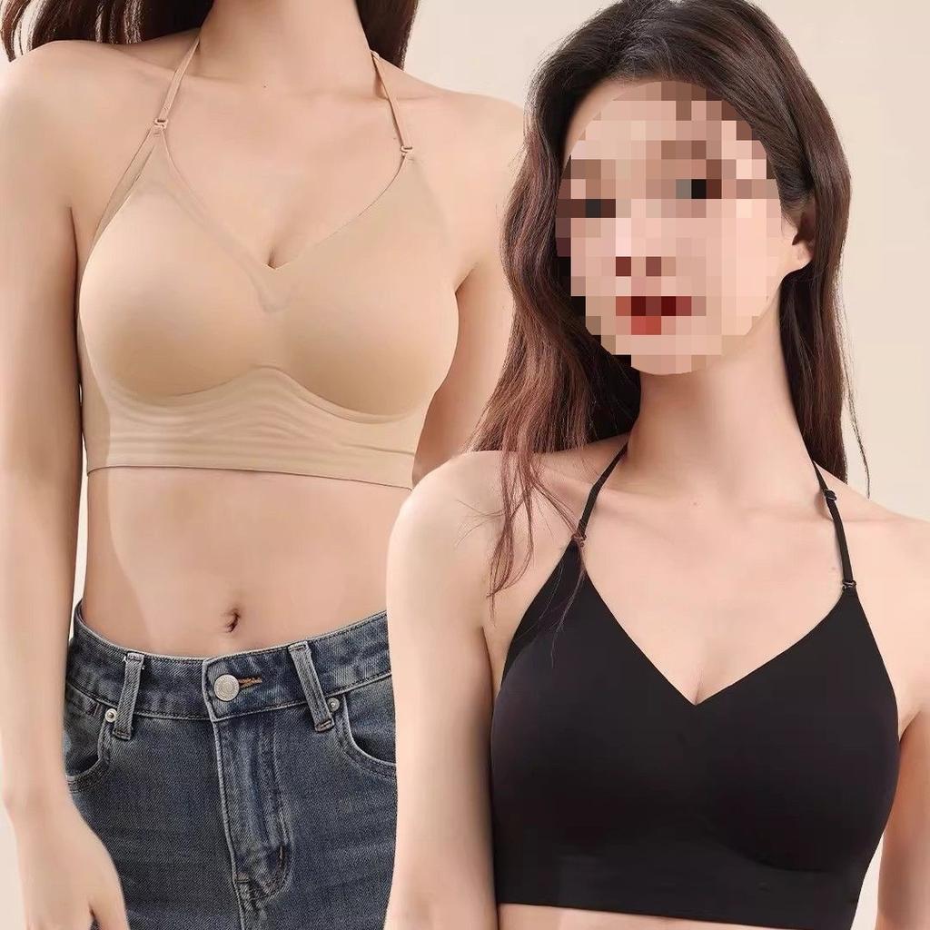 Neck sling beautiful back underwear women's small breasts gather without a trace cross u-shaped large backless invisible bra summer