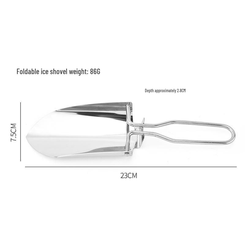 Compact Multifunctional Stainless Steel Folding Shovel for Outdoor Camping, Fishing, Planting, and Digging.