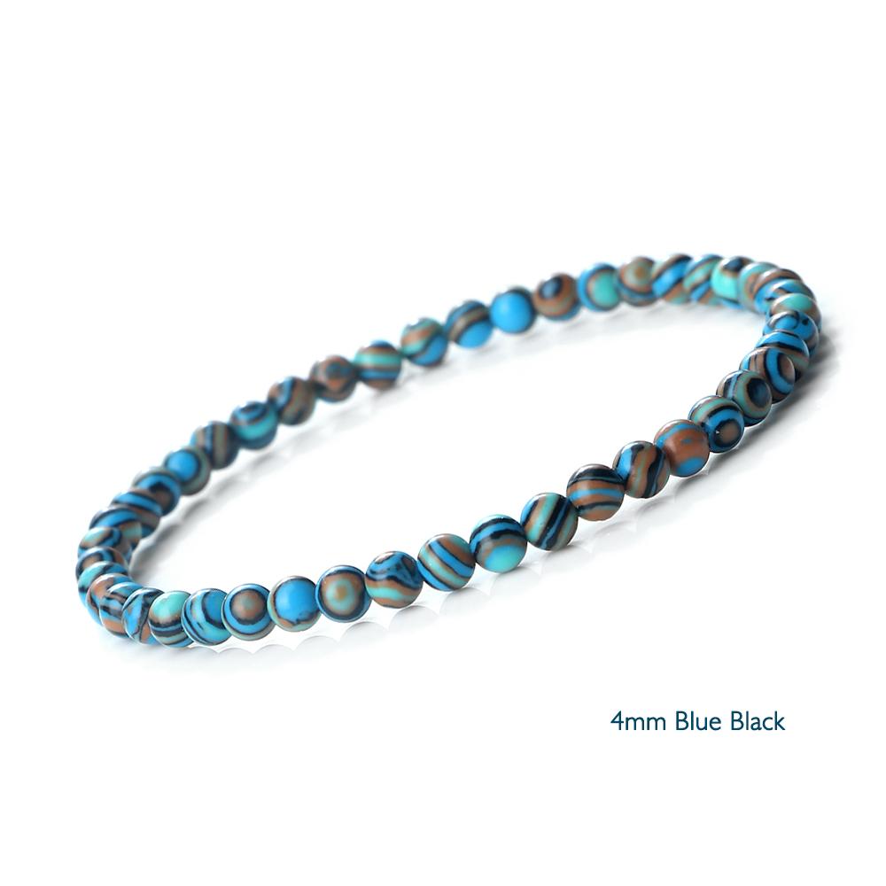 New Blue Malachite Natural Stone Bracelets Women Men Chakra Prayer Mala Buddhist Beads Bracelet Bangle Yoga Strand Charm Jewelry