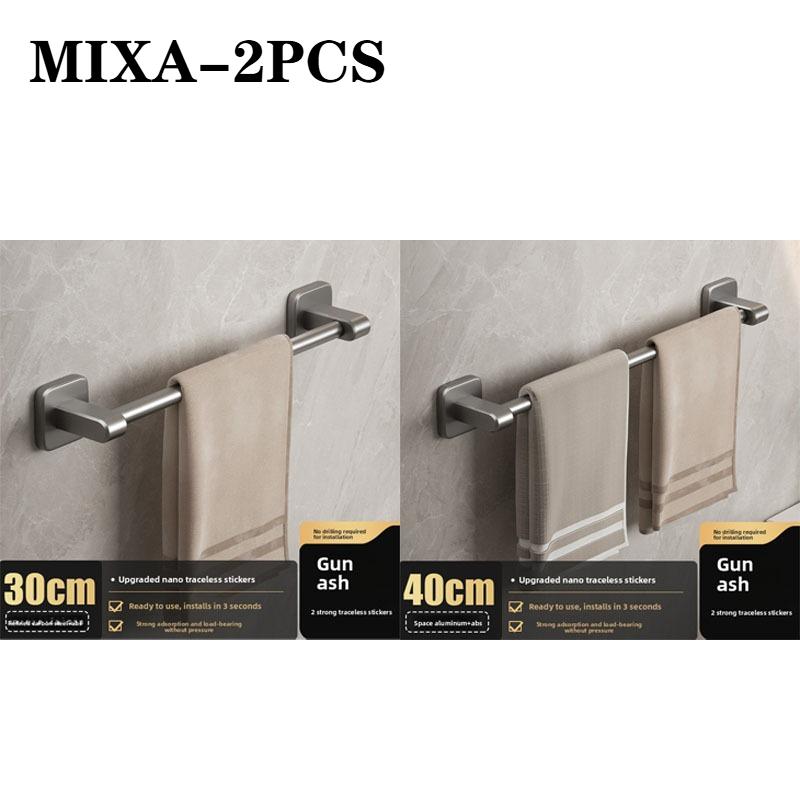 No-Drill Wall-Mounted Towel Rack Storage Rack for Bathroom Single Rod Organizer for Toilet Sink Bathroom Hygiene Space Saver