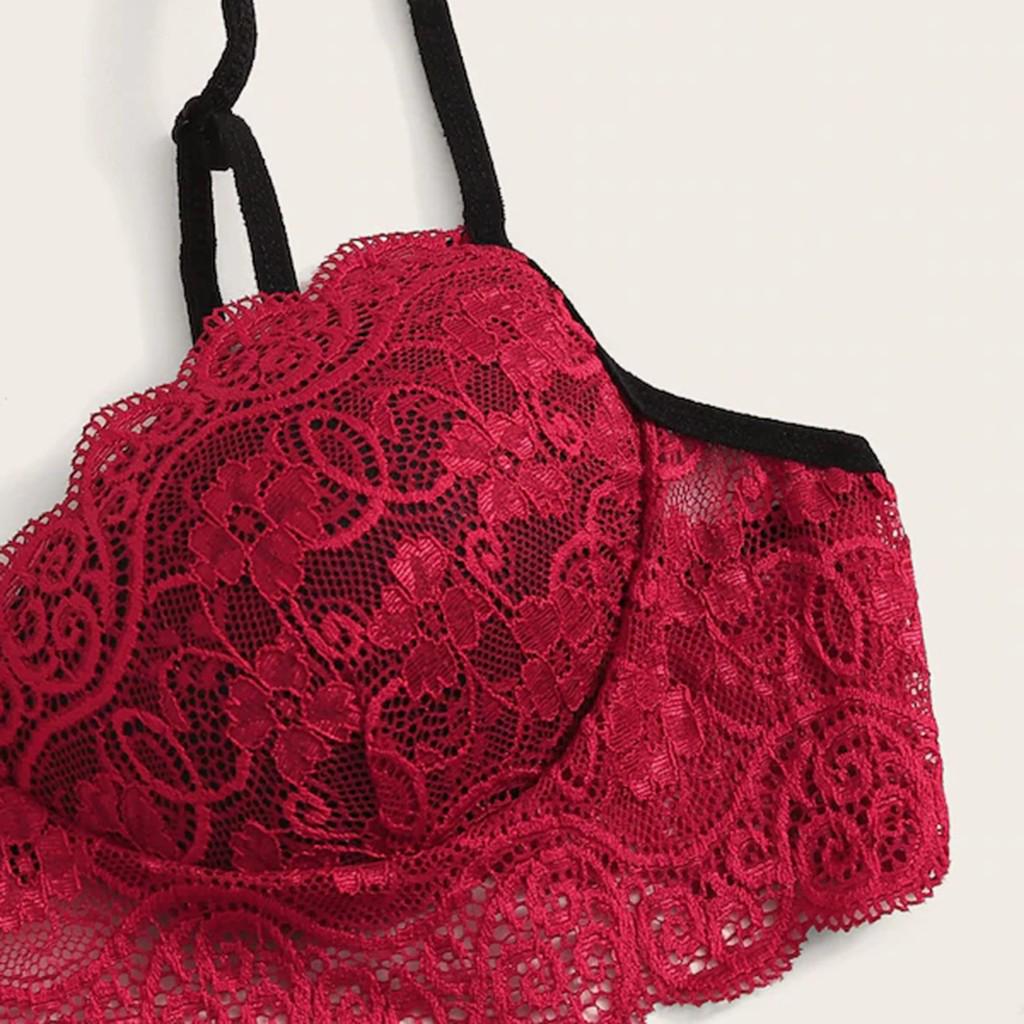 New Women Plus Size Lace Wireless Bra Briefs Sexy Lingerie Underwear Set 3-6XL