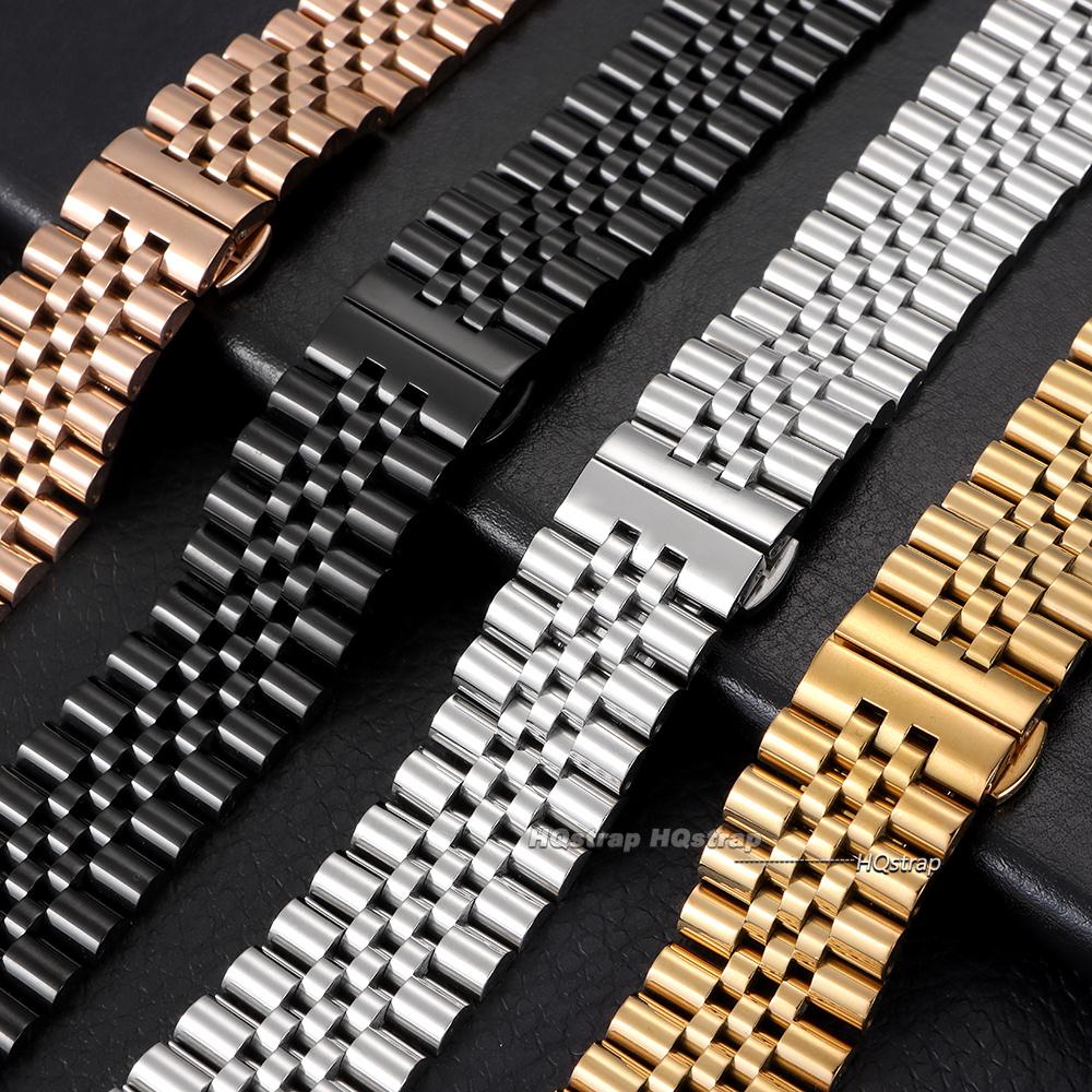 Solid Stainless Steel Watch Band for Rolex Flat Curved End Strap 12 13 14 16mm 17mm 18mm 19mm 20mm 21mm 22mm Men Women Bracelet