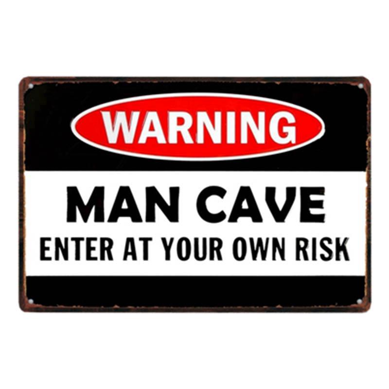 Man Cave Rule Metal Tin Sign Vintage Poster Home Bar Hotel Wall Painting Plaque Party Bar Public Decor 20*30 CM