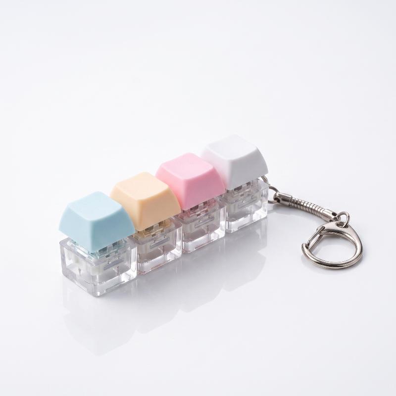 4-Button Keycaps Keyboard Fidget Keychain Stress Relief Fidget Clicker Toy Decompression Toy Bag Pendant