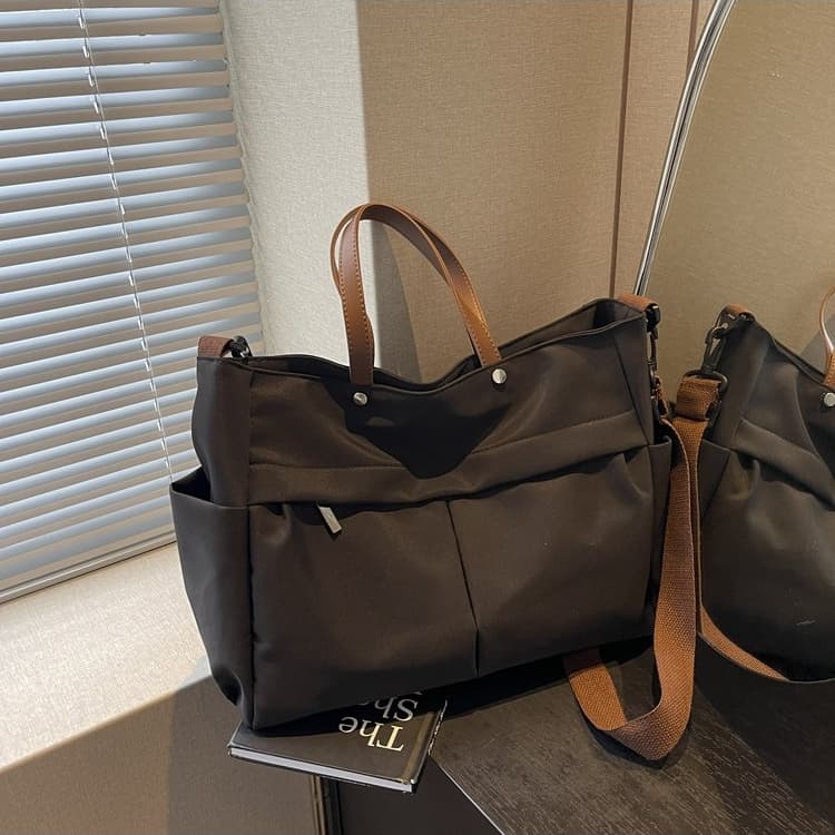 Large Capacity Nylon Tote Bag Women s Shoulder Messenger Bag чёрный